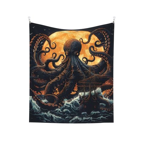 PRICES MAY VARY. Material：100%Polyester, High Quality, Durable And Soft. Size: Measures 51x60 Inches (130x152 Cm). Versatile Decor: Great For Wall Hangings, Dorm Decorations, Beach Throws, Picnic Blankets, Porch Hangings, Table Cloths, Bed Spreads, Sofa Covers Or A Perfect Gift For Any Occasion. Easy Installation: Lightweight And Durable Fabric Allows For Simple Hanging With Tacks, Nails, Or Rods. Maintenance: Machine Washable In Cold Water, Low Tumble Dry. Elevate Your Living Space With Our Exq Tapestries Aesthetic, Dark Tapestry, Pirate Bedroom, Pirate Room, Blanket On Wall, Home Decor Wall Hanging, Picnic Blankets, Sea Wall, Table Cloths