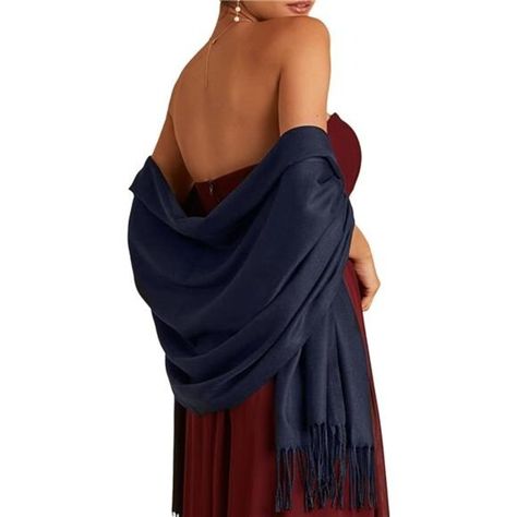 Women's Pashmina Shawls and Wraps Blue Bridesmaid Wrap Shawl, Dress Shawl, Trendy Scarves, Wedding Scarf, Bridesmaid Shawl, Black Shawl, Dress With Shawl, Bridal Shawl, Evening Dresses For Weddings