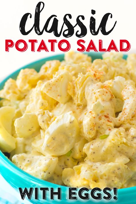 Potato Salad With Eggs, Salad With Eggs, Best Potato Salad Recipe, Potatoe Salad, Yummy Kitchen, Potato Salad Recipe Easy, Potato Salads, Potato Salad With Egg, Classic Potato Salad