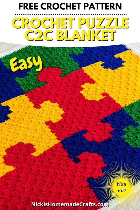 Are you looking for a fun crochet project? Why not try this free crochet puzzle c2c blanket pattern. Whether you’re a crochet beginner or a seasoned expert, you’ll love this beautiful corner to corner crochet project. With its bright colors and playful pattern, this crochet blanket will look incredible draped over your favorite chair or sofa. Moreover, you’ll have something to keep you warm on chilly nights. So grab your hooks and let’s get started! Crochet Puzzle, C2c Blanket Pattern, Cozy Crochet Blanket, Crochet C2c Pattern, C2c Blanket, C2c Crochet Pattern Free, Crochet Blanket Tutorial, Blankets Crochet, Free Baby Blanket Patterns