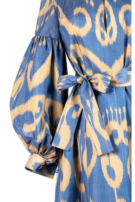 Online boutique featuring chic global accessories, apparel and home decor. International textile traditions mindfully interpreted in a modern and elegant way. Dramatic Sleeves, Ikat Dress, Wedge Heel Boots, That Dress, Silk Ikat, On The Dance Floor, Hand Dyed Silk, Easter Outfit, French Blue