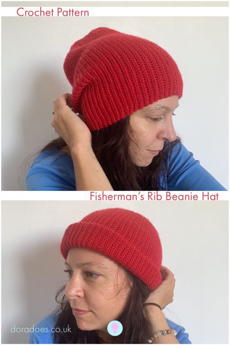 Crochet Hat Fisherman, Fisherman Hat Crochet Pattern, Fisherman Beanie Knitting Pattern, Knit Fisherman Hat Pattern, Crochet Ribbed Beanie Pattern Free, Fisherman Beanie Crochet Pattern, Crochet Fisherman Beanie, Ribbed Beanie Crochet Pattern, Slouchy Beanie Crochet Pattern Free