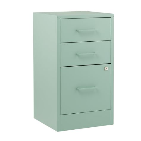 Locking File Cabinet, Green Filing Cabinet, Cute Filing Cabinet, File Carts, Small Office Storage, Barn Office, Filing Cabinet Organization, Literature Organizer, Home Office Filing Cabinet