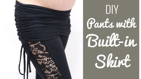 Pants With Skirt, Make A Bow Tie, Diy Built In, Yoga Skirt, Diy Pants, Dancing Costumes, Ruched Mini Skirt, Yoga Youtube, Dance Yoga