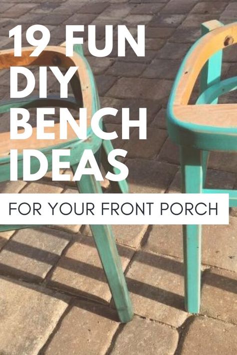 Now that  it's warm it's time to go outside! Check out these DIY projects for cheap, simple, easy and repurposed ideas for benches you can make for your patio or back yards. #diy #benches #outdoor Diy Bench Ideas, Diy Benches, Metal Outdoor Bench, Outside Benches, Front Porch Bench, Wood Bench Outdoor, Back Yards, Benches Outdoor, Painted Benches