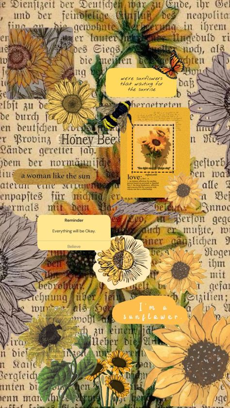 #sunflowers #sunfloweraesthetic Cute Wallpapers Aesthetic Vintage, Wallpapers Aesthetic Vintage, Cute Wallpapers Aesthetic, Sunflower Iphone Wallpaper, Artsy Background, Vintage Sunflower, Iphone Wallpaper Classy, Simple Iphone Wallpaper, Sunflower Wallpaper