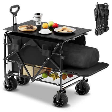 PRICES MAY VARY. ✅ Experience ultimate convenience and durability with our Heavy Duty Foldable Wagon! 🌟 Designed to tackle any terrain, this wagon is your perfect companion for camping, sports events, shopping, gardening, and more. Whether you're exploring rough trails or heading to the beach, our wagon has got you covered. 💡 Unlike any other product on the market, our camping cart features a unique dry-wet separation design. You can not only place camping equipment but also keep any wet campi Camping Cart, Wagon Cart, Sports Wagon, Folding Wagon, Beach Garden, Camping Beach, Dodge Power Wagon, Camping Games, Camping Checklist