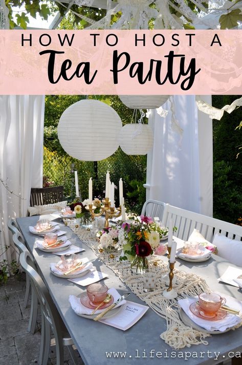 How To Serve Tea At Tea Party, Host Tea Party, Tea Serving Ideas, High Tea Decorations, Hosting A Tea Party, Host A Tea Party, Hosting Party, Tea Party Centerpieces, Valentines Tea Party