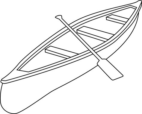 Kayak Coloring Pages, Boat Template Free Printable, Boat Line Art, Drawing Boats, Hiking Clipart, Camping Tattoo, Outline Pictures, Water Transport, Kayak Boat