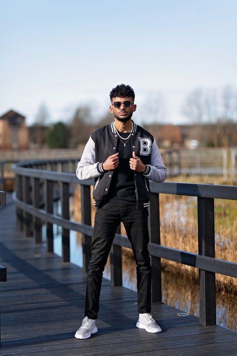 Mens Black & Grey Varsity Jacket Letterman Jacket Decrum Black Varsity Jacket Outfit Men, Varsity Jacket Outfit Mens, Grey Varsity Jacket, Letterman Jacket Outfit, Varsity Jacket Outfit, Baseball Jacket Men, Baseball Jackets, Best Boyfriend Gifts, Graduation Poses