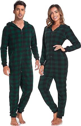 COMFY AND WARM FABRIC: These onesie pajamas are made of 100% polyester, warm, soft, lightweight. Perfect for chill weather, you will love to live in these nighties. Ultra-comfortable pajamas, offers a luxurious sleepwear and lounge wear experience for you. Matching Couple Pajamas Christmas, Funny Pjs, Luxurious Sleepwear, Matching Couple Pajamas, Christmas Pajamas For Family, Family Hoodie, Festival Atmosphere, Zipper Jumpsuit, Union Suit