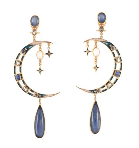 Percossi Papi | SUN & MOON Anting Manik, Clasp Earrings, Blue Jewellery, Daith Piercing Jewelry, Kacamata Fashion, The Moon And Stars, Gold Plated Jewellery, Accessories Blue, Tiffany Jewelry