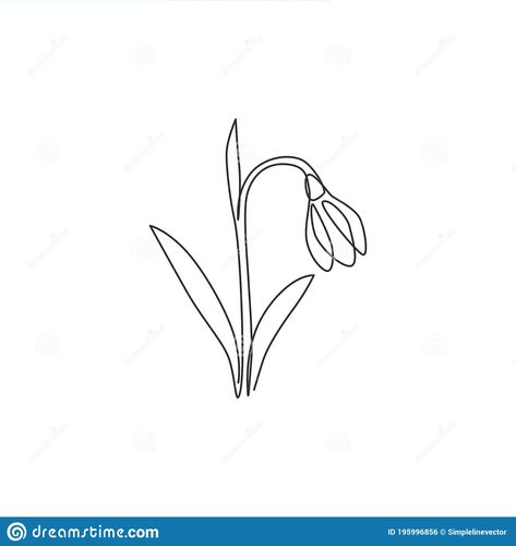 Snowdrop Line Drawing, Wire Decorations, One Continuous Line Drawing, Mum Tattoo, Snowdrop Flower, Drawing Lines, Flower Stock, Continuous Line Drawing, Continuous Line