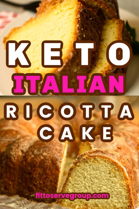 Keto Ricotta Cake, Sugar-Free & Gluten-Free Keto Ricotta Cake, Ricotta Cheese Recipes Dessert, Sugar Free Baking Recipes, Ricotta Recipes Dessert, Ricotta Dessert, Ricotta Cake Recipes, Cheap Desserts, Keto Italian, Italian Recipes Dessert