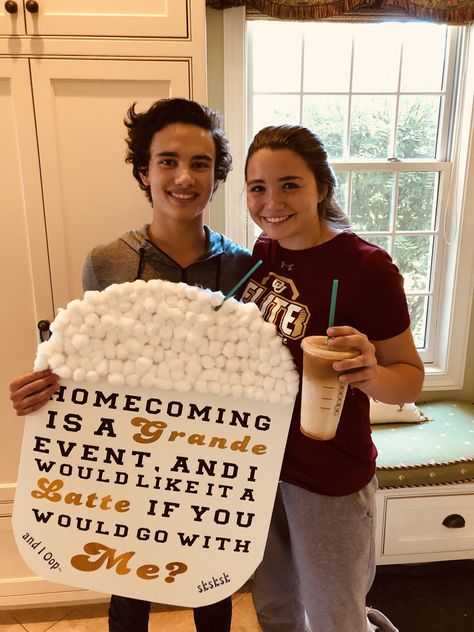 Taylor Promposal, Starbucks Promposal, Prom Proposal Ideas, Cute Hoco Proposals, Cute Homecoming Proposals, Starbucks Latte, Hoco 2024, Dance Proposal, Ask Out