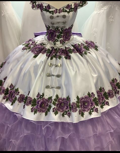 Quince Charro Dresses, Charo Quinceanera Dresses, Mariachi Quinceanera Dress, Charro Dress, Quinceanera Dresses Charro, Charro Quince, Quince Dresses Charro, Quince Dresses Purple, Purple Quinceanera Dresses