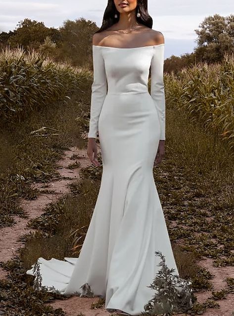 Wedding Dresses Mermaid Trumpet, Long Bridal Gown, Cheap Wedding Dresses Online, Wedding Dress Store, Wedding Dresses Mermaid, Summer Bride, Dresses Mermaid, Casual Wedding Dress, Sleeve Wedding Dress