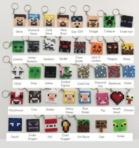 Perler Minecraft, Minecraft Beads, Perler Beads Ideas, Fest Mad, Minecraft Birthday Party, Hama Beads Design, Hama Bead, Melty Beads, Hama Beads Patterns