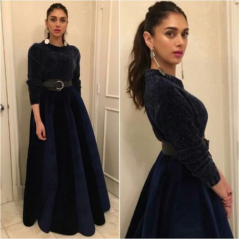 Aditi Rao Hydari Aditi Rao Hydari Western Outfits, Long Skirt Outfit, Aditi Rao Hydari, Aditi Rao, Velvet Dress Designs, Picture Canvas, Celebrity Fashion Looks, Bollywood Outfits, Indian Dresses Traditional