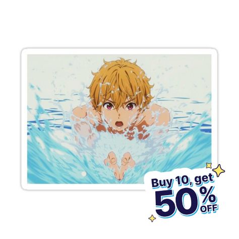 Decorate laptops, Hydro Flasks, cars and more with removable kiss-cut, vinyl decal stickers. Glossy, matte, and transparent options in various sizes. Super durable and water-resistant. Hazuki Nagisa, Swimming Anime, Anime Retro, Tamako Love Story, Free Eternal Summer, Ouran Host Club, Splash Free, Free Iwatobi Swim Club, Kyoto Animation