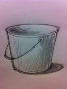 Learning how to draw a bucket is easy if you just know how to draw a few simples shapes and lines. Follow along with this drawing tutorial and learn how to draw a bucket. Read more... Bucket Drawing, Paint Buckets, Garden Drawing, Object Drawing, Simple Object, Drawing Supplies, Steampunk Art, Learn How To Draw, Planner Ideas