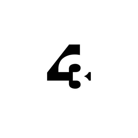 Logo Design Inspiration on Instagram: “Logo concept for 43⠀ .⠀ Check out this creative negative space logo concept for 43.⠀ .⠀⠀⠀⠀ What do you think about this…” Logo Intelligent, Two Letter Logo, Logo Design Negative Space, Negative Space Design, Twitter Logo, Negative Space Logos, Logo Design Inspiration Creative, Clever Logo, Text Logo Design