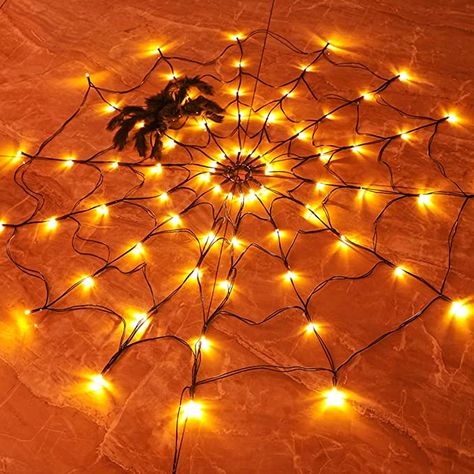 Amazon.com: FUNPENY Halloween 80 LED Orange Spider Web Lights with Spider, 8 Modes Light up Cobweb Halloween Decorations for Indoor Ourdoor Garden Yard Home Patio (Orange) : Patio, Lawn & Garden