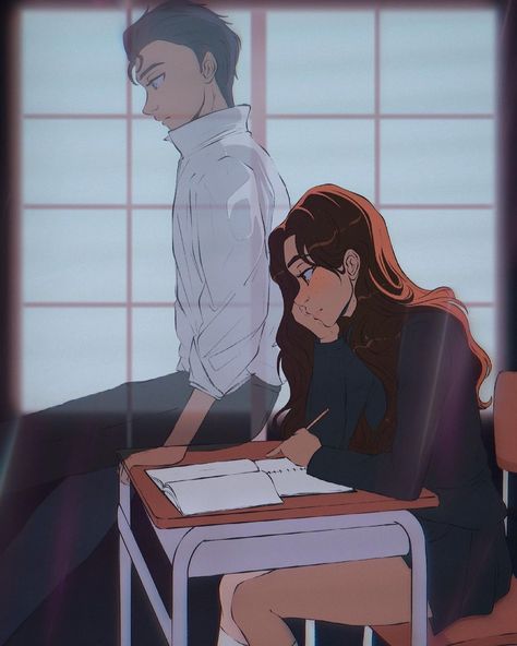 Lucky 👻 on Instagram: “Grace and Hudson in class🥀 #illustration #digitalart #fanart #craveseries #crushtracywolff #tracywolff #tracywolffbooks #entangledteen” Jaxon And Flint Fanart, Grace And Hudson Vega, Crave Book Fanart, Crave Grace And Hudson, Grace Crave Fanart, Hudson And Grace Crave Fanart, Crave Fanart Tracy Wolff, Grace And Hudson Fanart, Hudson Vega Fan Art