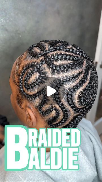 Crazy Braids For Black Women, Braided Baldie Designs, Latest Cornrows Styles 2024, Small Stitch Braids With Designs, Bald Braided Hairstyle, Braided Baldie Hair, Ball Braids, Braided Bald Head, Crochet Mohawk Hairstyle