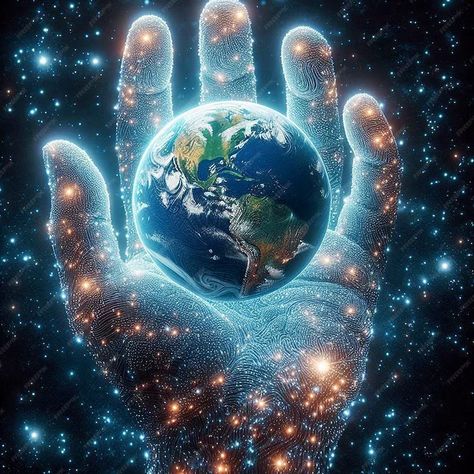 World In Hands, Prophetic Painting, Galaxy Solar System, Heal The World, 3d Hologram, Anatomy Study, Gods Hand, Black Artwork, Big Adventure