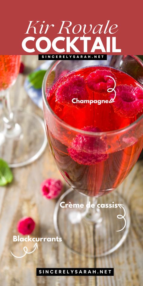 🍒🍸 Searching for a cocktail that exudes class and simplicity? The Kir Royale Cocktail is a must-try! With just two ingredients – crème de cassis and champagne – this drink is perfect for any celebration or just a cozy night in. Its rich berry flavor and sparkling bubbles create a refreshing and indulgent experience. Learn how to craft the perfect Kir Royale Cocktail and add a touch of luxury to your glass! Kir Royale Cocktail, Fall Cocktails Easy, Bubbly Cocktails, Citrus Sangria, Cocktail Cupcakes, French Cocktails, Sangria Cocktail, Iced Oatmeal Cookies, Peach Cocktail