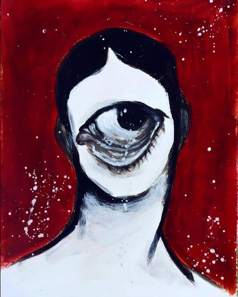 eye eyes surrealism expressionism surreal aellioth acrylic traditional art dada dadaism portrait splatter red black blue artwork obscure eerie morbid macabre bizarre Dadaism Paintings, Eyes Surrealism, Dada Art Movement, Dadaism Art, Eerie Photography, Red Artwork, Surealism Art, Dada Art, Blue Artwork