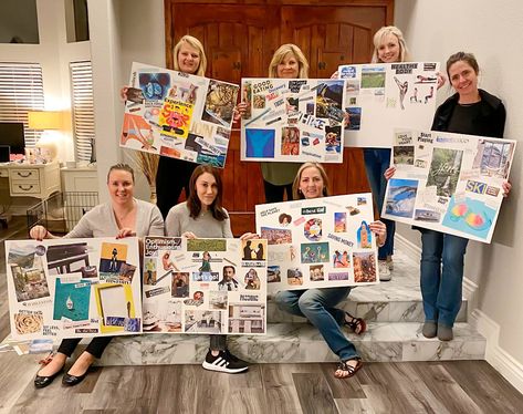 Vision Board Party Ideas, Bucket List With Friends, Vision Board Activity, Bestie Dates, Board Party Ideas, Vision Board Night, Painting Mood Board, Vision Board Supplies, Wellness Day