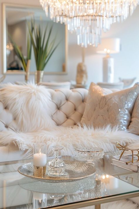 Glam Home Decor: Sparkling Crystal Pieces Glam Living Room Designs, Vintage Glam Interior Design, Christmas Glam Decor, Glam Rustic Living Room, Bedroom Inspirations Classy, Bohemian Glam Living Room, Dress Room Ideas, Bedroom Design Girl, Hollywood Glam Living Room