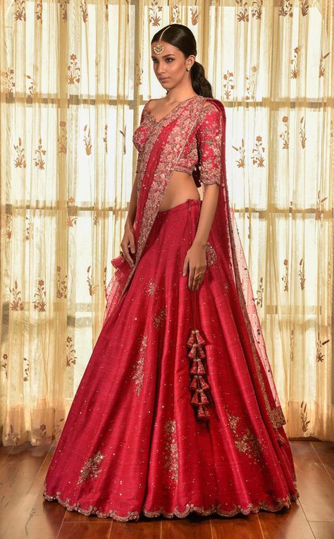 Dolly J | Red Wood Raw Silk Lehenga Set | INDIASPOPUP.COM Kalidar Lehenga, Dolly J, Raw Silk Blouse, Simple Lehenga, Bridal Lehenga Designs, Latest Bridal Lehenga, Raw Silk Lehenga, Indian Bridal Photos, Wedding Lehenga Designs