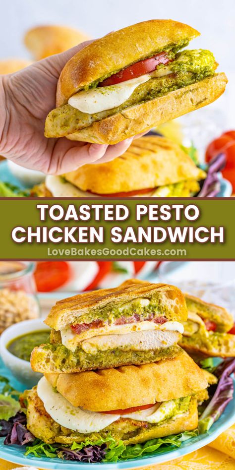 This mouth-watering Toasted Pesto Chicken Sandwich, made with crispy bread, tangy pesto, and juicy chicken, is perfect for lunch, dinner, or a snack. Pesto Chicken Sandwich, Chicken Pesto Sandwich, Best Easy Dinner Recipes, Crispy Bread, Pesto Sandwich, Restaurant Copycat, Chicken Dishes Easy, Chicken Pesto, Simple Sandwiches