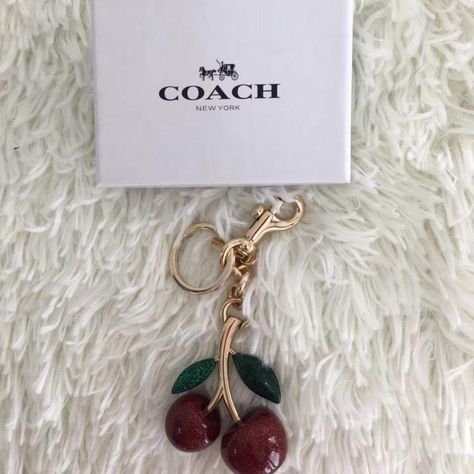 Coach Cherry cherries keychain purse charm Brand... - Depop Coach Cherry Charm, Coach Bag Charms, Cute Keychain Aesthetic, Coach Keychains, Car Keys Keychain Ideas, Leather Vest Women, Cherry Purse, Cherry Keychain, Medieval Steampunk