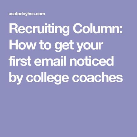 College Recruiting, Write An Email, Softball Coach, College Soccer, College Baseball, Sports Coach, Volleyball Mom, High School Sports, Soccer Coaching