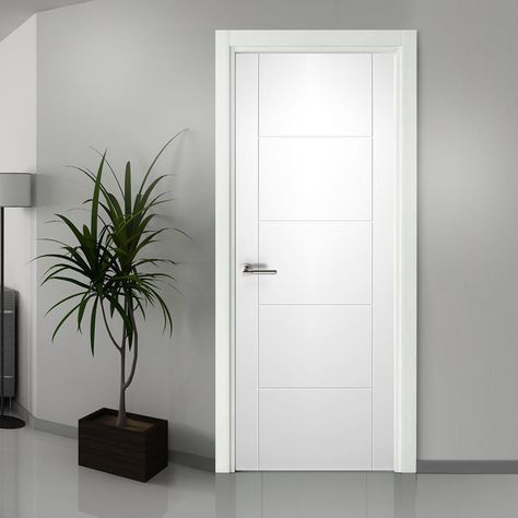 White Bedroom Door, Grey Internal Doors, White Interior Doors, Flush Door Design, White Internal Doors, Flush Door, Elegant Doors, Doors Design, Fire Door