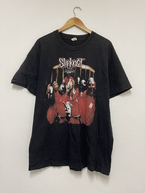 Vintage Vintage Slipknot Band “ Slipknot 1999 Roadrunner Records A1 | Grailed Vintage Band Tees Aesthetic, Slipknot Outfits, Slipknot Tshirt, Slipknot Shirt, Scene Clothing, Concert Black, Slipknot Band, Vintage Band Tees, Rock T Shirt