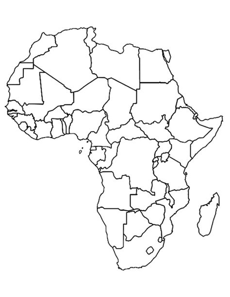 Africa Coloring Pages - Best Coloring Pages For Kids Africa Coloring Pages, World Map Coloring Page, Blank World Map, Africa Outline, Africa Drawing, World Map Printable, Geography Project, Maps Aesthetic, Africa Continent