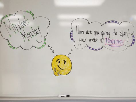 Mindset Monday... How are you going to start your week off positive? Motivational Monday Activities, Mindset Monday Activities, Mindset Monday Questions, Whiteboard Days Of The Week, Mindful Monday Classroom, Monday Activities, Snoopy Space, Morning Questions, Whiteboard Activities