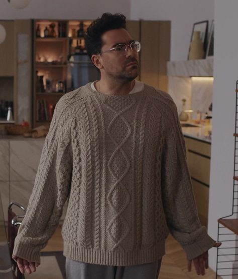 Cable Knit Sweater Worn by Daniel Levy as Marc in Good Grief (2023) Jumpers, Men's Fashion, Outfits, Casual, Fashion, Stylish, Style, Mens Fashion, Daniel