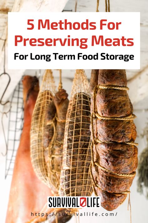 The pandemic showed how helpless Americans can be when food starts running out on the shelves. Be more self-sufficient and prepared to preserve your meat with these long term food storage methods. Storing Food Long Term, Cured Meat Recipes, Prepper Food, Things To Learn, Long Term Food Storage, Canned Meat, Cook Smarts, How To Make Sausage, Smoked Food Recipes