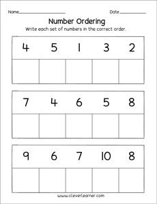 Free and fun number ordering printables for preschool and kindergarten children Number Ordering Activities Preschool, Worksheet For Lkg Maths, Ordering Numbers Kindergarten, Maths Worksheet For Class Kg, Ordering Numbers Worksheet Kindergarten, Ukg Class Maths Worksheet, Maths Worksheet For Kindergarten, Lkg Worksheets Maths, Maths Worksheet For Lkg