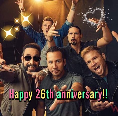 Happy 26th Anniversary, Backstreet Boys Lyrics, 26th Anniversary, Surf Tattoo, Backstreet's Back, 2000s Girl, Brian Littrell, Boys Logo, Kevin Richardson