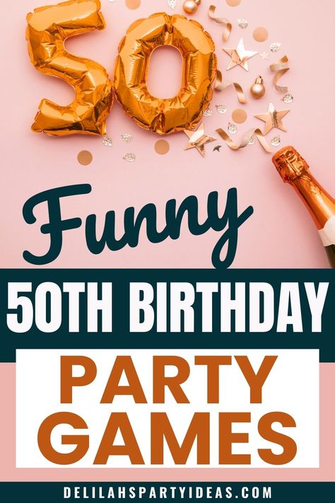 Make your 50th birthday party one to remember with these entertaining games! Whether you're celebrating with friends, family, or colleagues, these games are sure to keep the energy high. From classic favorites to unique twists, there's something for every taste. Get ready for a night of laughter and fun! Birthday Games For Family, Cheap 50th Birthday Ideas, Fiftieth Birthday Party Ideas For Women, 50th Celebration Ideas, 50th Birthday Games Turning 50, 50th Birthday Party Games For Men, Games For A 50th Birthday Party, 70th Birthday Party Games For Mom, 50 Year Old Party Ideas 50th Birthday