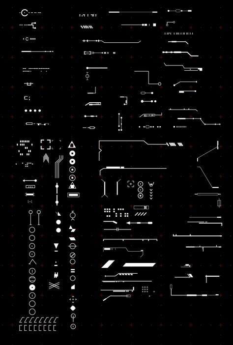 Sci Fi Elements, Hud Elements, Kartu Tarot, Gfx Design, Cyberpunk Design, Desain Ui, Desain Buklet, Graphisches Design, Gui Design