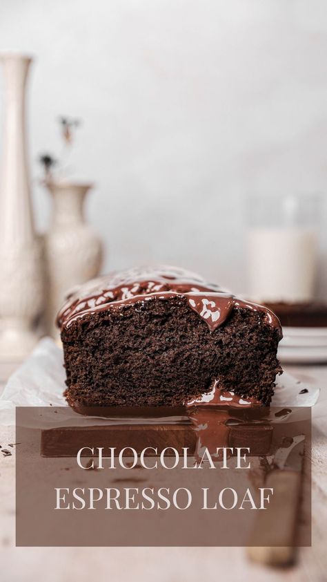 Chocolate Loaf Cake, Chocolate Pound Cake, Chocolate Espresso, Cake Photography, Chocolate Glaze, Loaf Cake, How Sweet Eats, Vegetarian Chocolate, Pound Cake