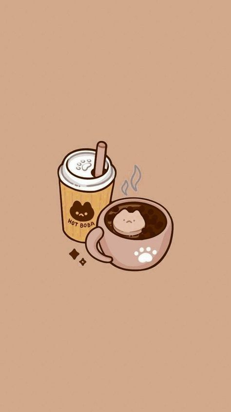 Coffee Wallpaper Iphone, Anime Coffee, Coffee Doodle, Coffee Shop Aesthetic, Coffee Wallpaper, Wallpaper Iphone Disney, Brown Wallpaper, Aesthetic Coffee, Anime Artwork Wallpaper